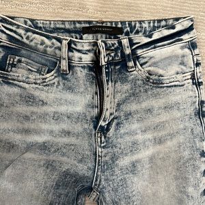 Flying monkey wide leg flare distressed jean